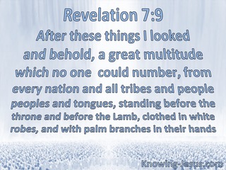 Revelation 7:9 A Great Multitude Which No One Could Number (blue)